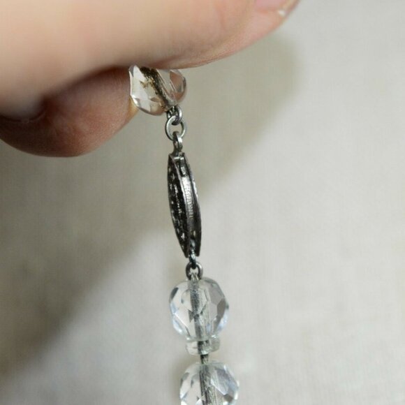 Sterling Silver .925 Clear Cut Crystal Beaded - Picture 5 of 5